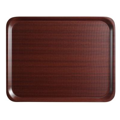 Obdélníkový protiskluzový servírovací tác Mykonos v mahagonovém provedení, Cambro, obdelníkový tvar, Mahagon, 360x460mm…